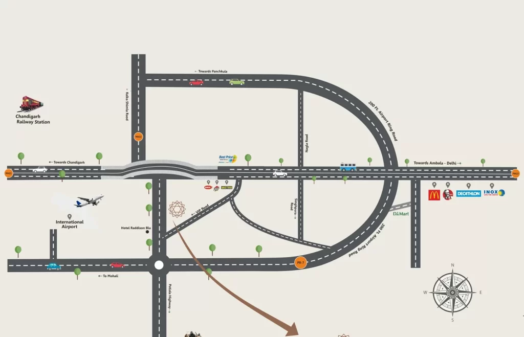 The ananta aspire (Property in Zirakpur) location map