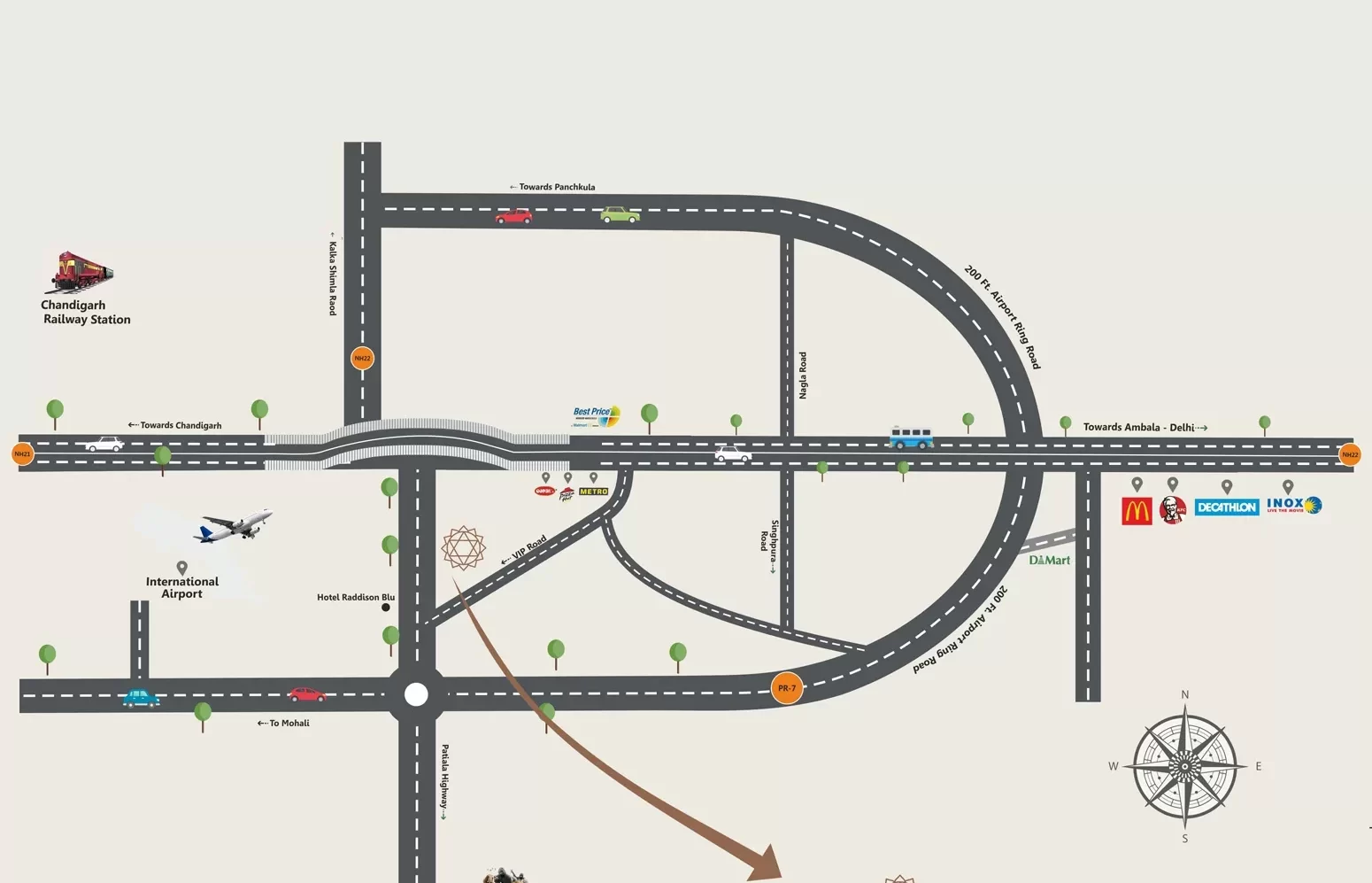 The ananta aspire (Property in Zirakpur) location map